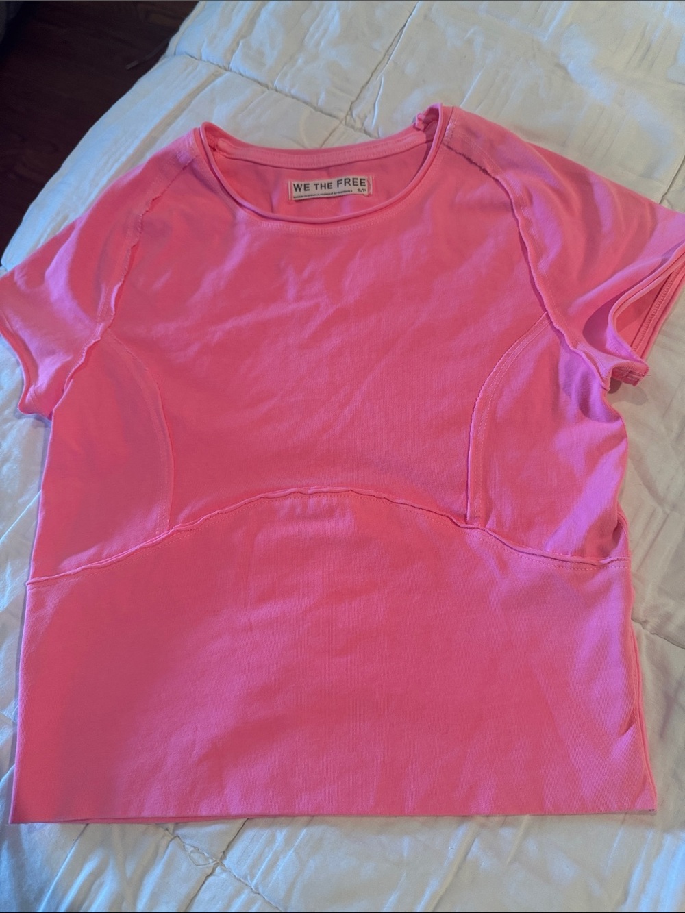 Small Free People We The Free Neon Pink Short Sleeve Protagonist Tee